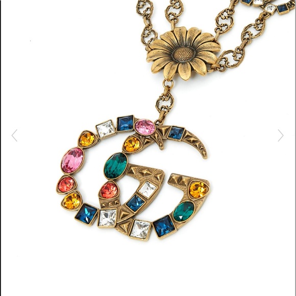Gucci Marmont Multicolor Logo Necklace - Picture 8 of 12